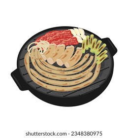 Logo Illustration Gopchang gui Korean Grilled Beef Tripe