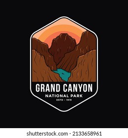 Logo illustration of Grand Canyon on dark background