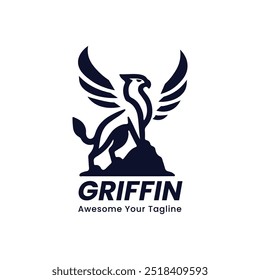 Logo Illustration Griffin Mythology Pose minimalist