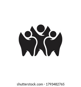 logo with illustration of a group of teeth dentists, can be used for logo and icon designs