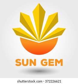 logo illustration with half ligkaran gemstone yellow gradations
