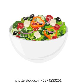 Logo Illustration of Healthy Food Salad in a Bowl