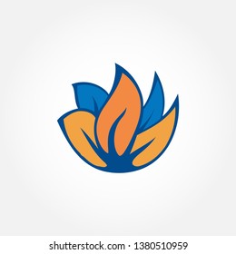 Logo Illustration of Herbs with coloring look a like flame, medical recipe, herbs recipe