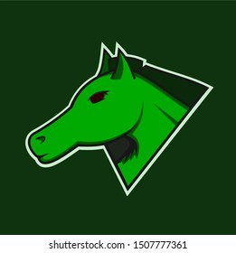 logo with an illustration of a horse's head