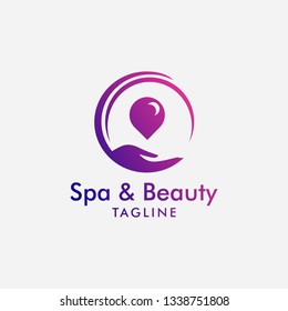Logo illustration of human hand Protection, perfect logo for Beauty, Spa, fashion, etc.