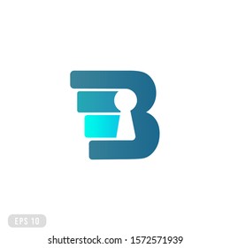 logo illustration icons B modern colorfull bue