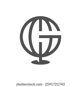 The logo is an illustration of the image of the letter G globe.