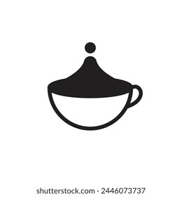 Logo illustration ink black drop cup with blank background