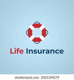 Logo illustration of an Insurance Company with a Lifebuoy concept. 