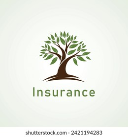 Logo illustration of an Insurance Company with a Tree concept. 