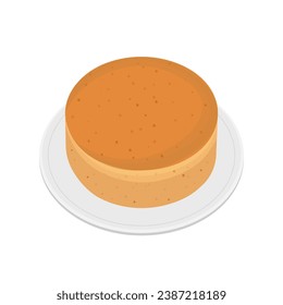 Logo Illustration of Japanese cotton cheese cake or Japanese Souffle Cheesecake