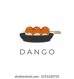Logo Illustration of Japanese Dango Cake Ready to Serve