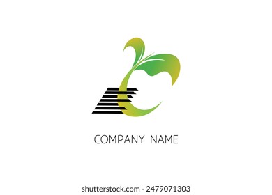 a logo illustration of a leaf