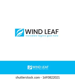 Logo Illustration leaf with wind 