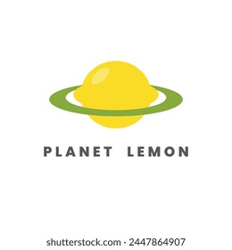 Logo illustration lemon planet with blank background