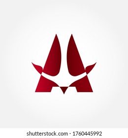 Logo Illustration Letter A For Anchor Shape With Negative Style