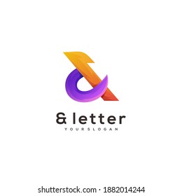 Logo Illustration Letter And D Symbol Colorful Gradient