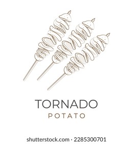 Logo Illustration Line Art Cartoon hweori gamja Spiral Potato Or Tornado Potato