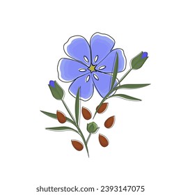 logo Illustration Line art Flower Hemp plant flax seed