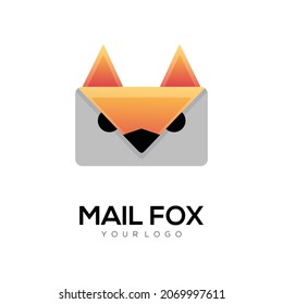 Logo illustration mail fox gradient colorful style