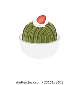 Logo Illustration of Mont Blanc Ice Cream matcha Green Tea In A Paper Bowl