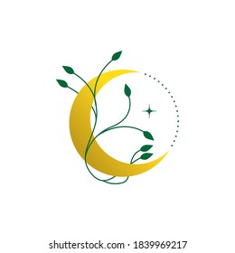 logo illustration moon vector icon