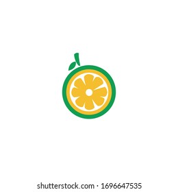 logo illustration of orange fruit color vector design