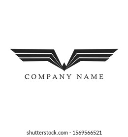 logo with the illustration of a pair of wings