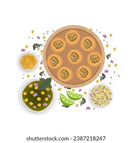 Logo Illustration of Pani Puri Or Golgappa