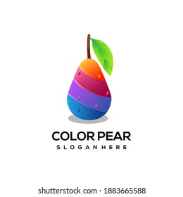 Logo illustration Pear gradient colorful