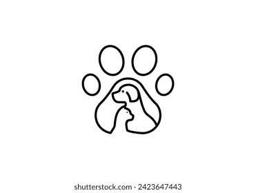 logo illustration of pets and animal paws	
