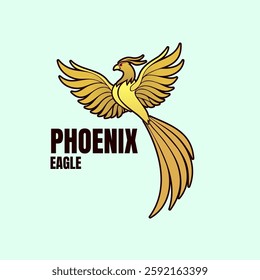 Logo illustration phoenix eagle minimalist design power gaming 