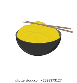 Logo Illustration of Pickled Korean Yellow Radish Danmuji Takuan Ready to Serve