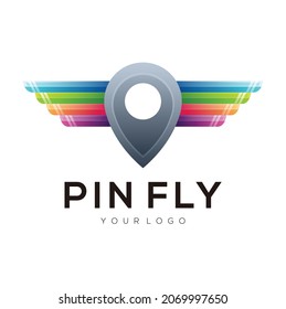 Ilustración de logotipo pinza mosca gradiente de color