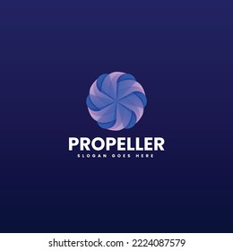 Logo Illustration Propeller Gradient Colorful Style.