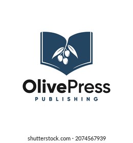 logo illustration for publishing, olive, book