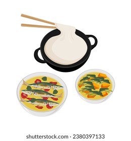 logo illustration of ready-to-eat papeda sago porridge
