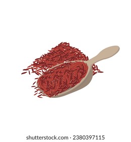 logo illustration of red rice or red yeast rice or Beras merah