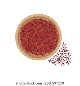 logo illustration of red rice or red yeast rice in a bowl