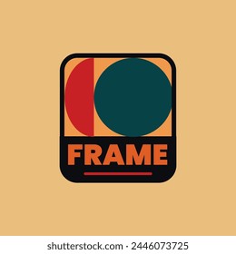 Logo illustration retro with blank background