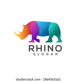 Logo illustration RHINO gradient colorful