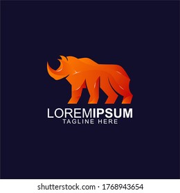Logo illustration rhino style Premium Vector