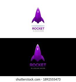 Logo Illustration Rocket Colorful Gradient Vector Design