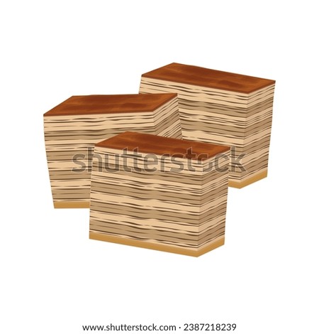 Logo Illustration of a Slice Lapis Legit Cake or spekkoek 