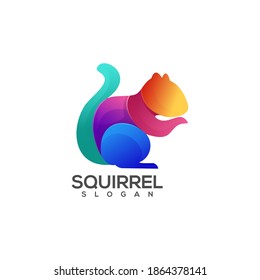 Ilustración del logotipo Gradiente de ardilla colorido