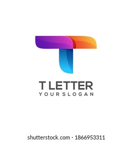Logo illustration t Letter Colorful Gradient Vector Design