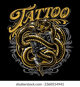 Logo Illustration Tattoo Snake Vintage Decorative 