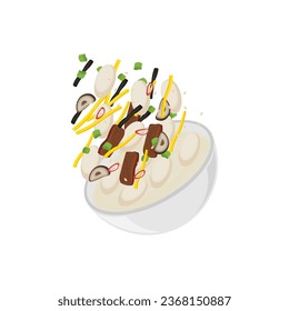 Logo Illustration of Traditional Food Tteokguk Korean Rice Cake Soup