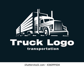 Logo illustration of a truck with trailer