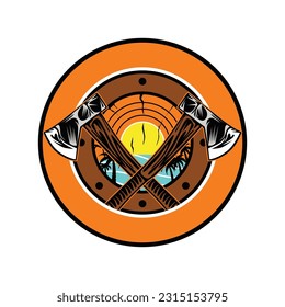 Logo or illustration for t-shirt or anything about endless axe tournament with summer theme